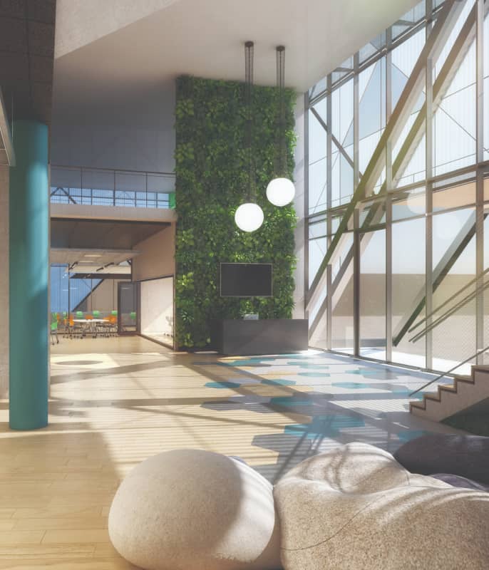 High School Ground Floor Lobby & Library